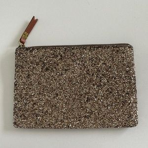 Madewell Gold Glitter Pouch